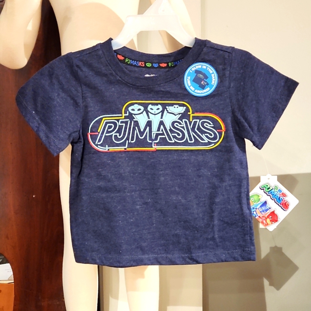 NEW BOYS PJMASKS TEE SLEEVELESS GLOW IN THE DARK.